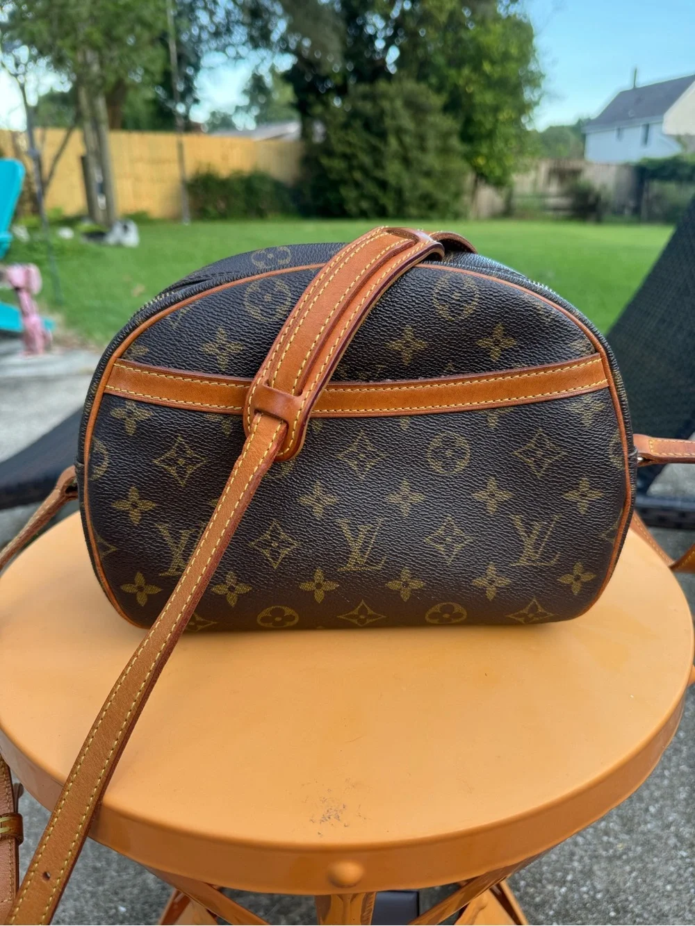 Louis Vuitton Brown Monogram Oval Crossbody with Tan Trim
